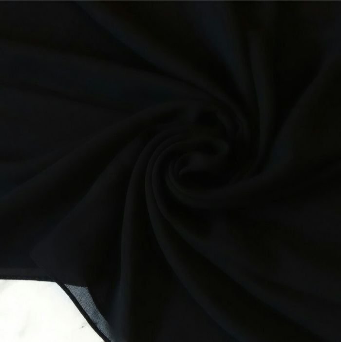 Plain Square Hijab Black