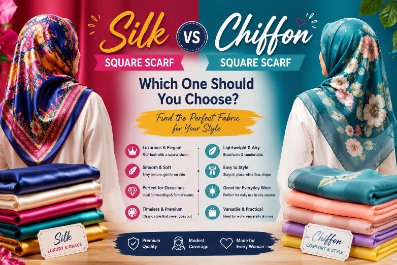 Silk Square Scarf vs Chiffon Square Scarf