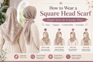 How to Wear a Square Head Scarf