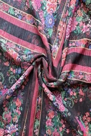 Printed Square Hijab Floral Grape