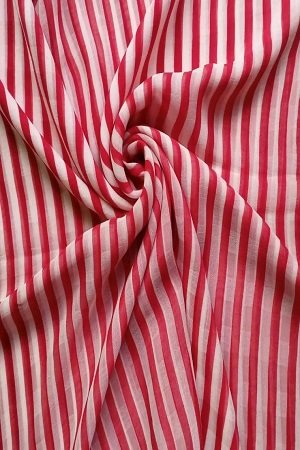 Printed Square Hijab Striped Crimson