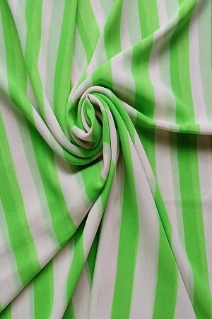 Printed Square Hijab Striped Lime Green