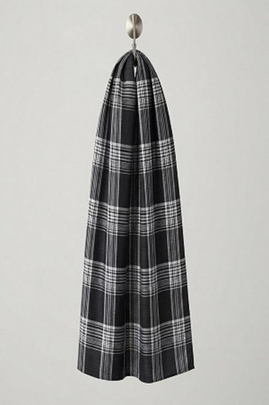 Printed Square Scarf Black Check