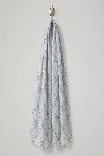 Printed Square Scarf Blue Diamonds