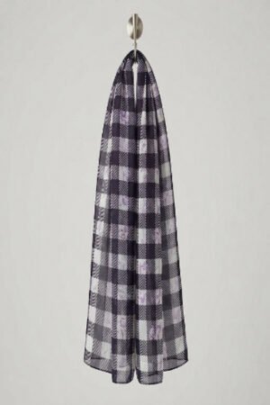 Printed Square Scarf Graphic Grid