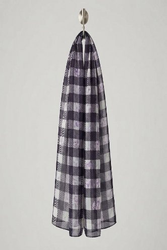 Printed Square Scarf Graphic Grid