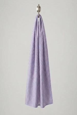 Printed Square Scarf Purple Check